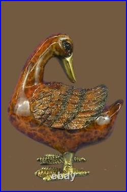 Bronze Sculpture Statue Art Nouveau Style Hand Made Duck Bird Pool Backyard Sale Bronze Sculpture Statue Art Nouveau Style Hand Made Duck Bird Pool Backyard Sale