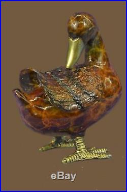 Bronze Sculpture Statue Art Nouveau Style Hand Made Duck Bird Pool Backyard Sale