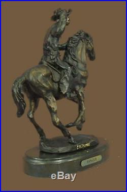 Bronze Sculpture Statue HAND MADE THOMAS COWBOY HORSE COUNTRY WESTERN FIGURINE