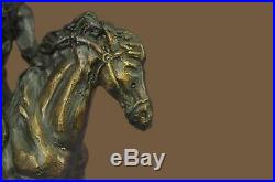 Bronze Sculpture Statue HAND MADE THOMAS COWBOY HORSE COUNTRY WESTERN FIGURINE