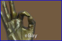 Bronze Sculpture Statue Hand Made Detailed Man Hand Hot Cast Figurine Figure Art
