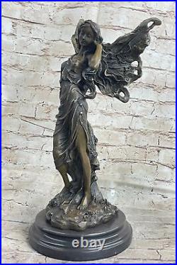 Bronze Sculpture Statue Hand Made Fairy / Mythical Nude Fairy Decor Lost Wax Art