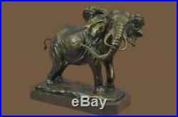 Bronze Sculpture Statue Hand Made Large Elephant Detailed Classic Anima BB