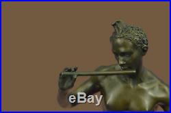 Bronze Sculpture Statue Hand Made Man Vs Dancing Snake Figurine Gift Decor Sale