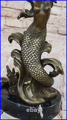 Bronze Sculpture Statue Hand Made Signed Leger Mermaid Candleholder Museum Sale Bronze Sculpture Statue Hand Made Signed Leger Mermaid Candleholder Museum Sale