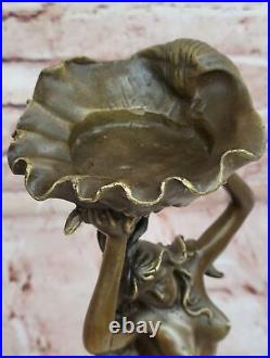 Bronze Sculpture Statue Hand Made Signed Leger Mermaid Candleholder Museum Sale Bronze Sculpture Statue Hand Made Signed Leger Mermaid Candleholder Museum Sale