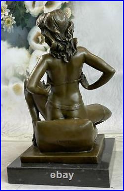 Bronze Sculpture Statue Handcrafted Nude Naked Sexual Female Hand Made Figurine