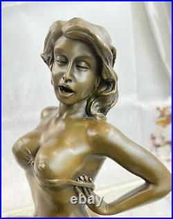 Bronze Sculpture Statue Handcrafted Nude Naked Sexual Female Hand Made Figurine