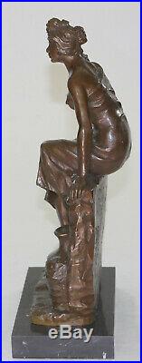 Bronze Sculpture Statue Hot Cast Sexy Maiden By Emmanuel Villanis Hand Made DEAL