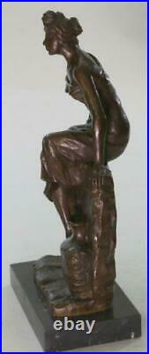 Bronze Sculpture Statue Hot Cast Sexy Maiden By Emmanuel Villanis Hand Made Sale