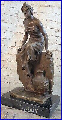 Bronze Sculpture Statue Hot Cast Sexy Maiden By Emmanuel Villanis Hand Made Sale
