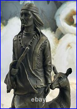 Bronze Sculpture Statue Native American Chief Spiritually Hand Made Figurine Art