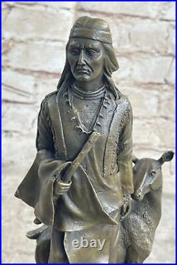 Bronze Sculpture Statue Native American Chief Spiritually Hand Made Figurine NR