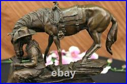 Bronze Sculpture The Cowboy by Frederic Remington Hand Made Statue Decorative