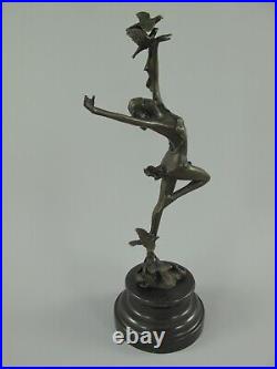 Bronze Sculpture Woman with Birds Dancer Girls Birds Marble Statue JMA258