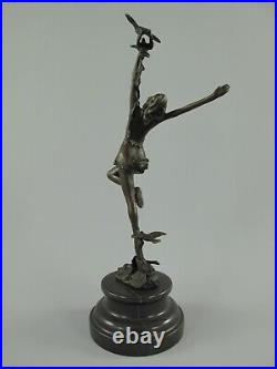 Bronze Sculpture Woman with Birds Dancer Girls Birds Marble Statue JMA258