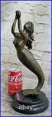Bronze Sculpture of Mermaid Sea Ocean Nautical Hand Made Masterpiece Statue