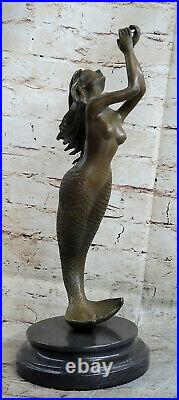 Bronze Sculpture of Mermaid Sea Ocean Nautical Hand Made Masterpiece Statue