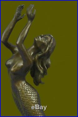 Bronze Sculpture of Mermaid Sea Ocean Nautical Hand Made Masterpiece Statue Deal
