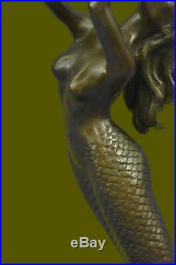 Bronze Sculpture of Mermaid Sea Ocean Nautical Hand Made Masterpiece Statue Deal