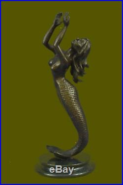 Bronze Sculpture of Mermaid Sea Ocean Nautical Hand Made Masterpiece Statue Deco