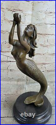 Bronze Sculpture of Mermaid Sea Ocean Nautical Hand Made Masterpiece Statue Sale