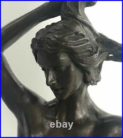 Bronze Seashell Girl by American Artist Brines Business Card Holder Statue Deal