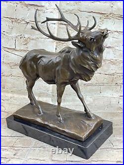 Bronze Stag Signed Hand Made Impressive Stag Sculpture Stag Statue Red Deer