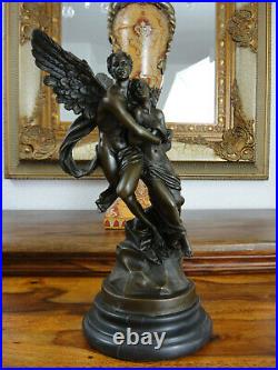 Bronze Statue Cupid Psyche Marble Angel Virgin Luxury Sculpture Antique Precious Figurine