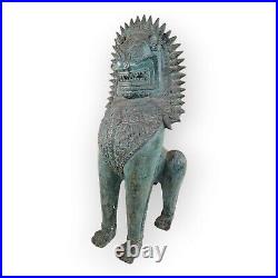 Bronze Statue Guardian Lion Little Dog Temple Metal Figure Sculpture