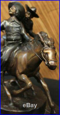 Bronze Statue Hand Made Wounded Bunkie by Frederick Remington American Artist