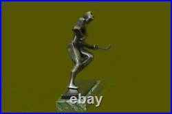 Bronze Statue, Hockey Player, Signed Mario Nick Hand Made Figurine Figure Decor