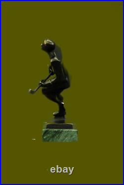 Bronze Statue, Hockey Player, Signed Mario Nick Hand Made Figurine Figure Decor