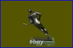 Bronze Statue, Hockey Player, Signed Mario Nick Hand Made Figurine Figure GIFT
