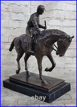 Bronze Statue Horse and Jockey Racetrack Triple Crown Farm Hand Made Figure Art