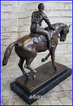 Bronze Statue Horse and Jockey Racetrack Triple Crown Farm Hand Made Figure Deal