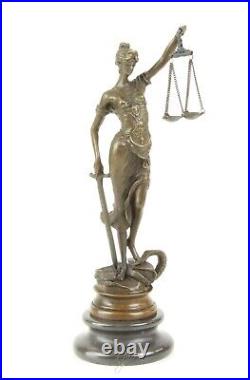 Bronze Statue Justitia Symbol Figure for Justice Sculpture Justizia EJA0332