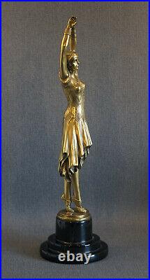 Bronze Statue Polished Miss Kita Dancer Edition Luxury Decorative Figure Art Deco