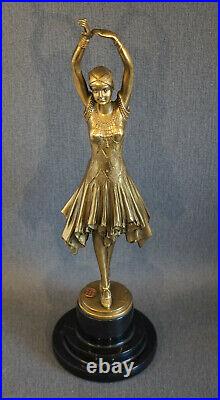 Bronze Statue Polished Miss Kita Dancer Edition Luxury Decorative Figure Art Deco