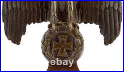 Bronze Statue Reich Eagle WW1 on Iron Cross Real Bronze
