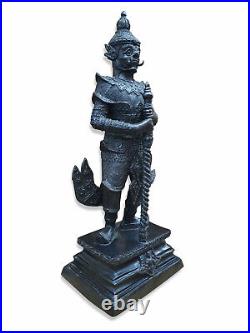 Bronze Statue Temple Guardian Sculpture Antique Thai XXL Yakshaw Demon Decorative Figure