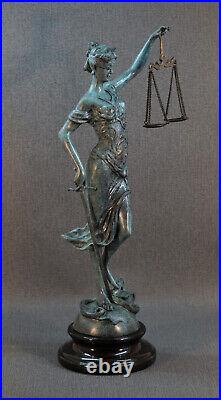 Bronze Statue The Lady Justice Justitia Green Figure Lawyer Law Court
