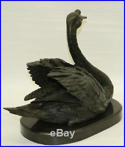Bronze Swan Bookend Art Decor Made In Spain Statue Vintage Solid Hot Cast Gift