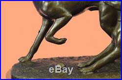 Bronze Vienna Hand Made Mother Greyhound and Baby Marble Sculpture Statue BB