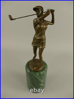 Bronze figure golf golfer golfer teeing marble statue decoration JMA259.2