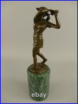 Bronze figure golf golfer golfer teeing marble statue decoration JMA259.2