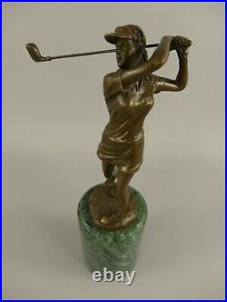 Bronze figure golf golfer golfer teeing marble statue decoration JMA259.2