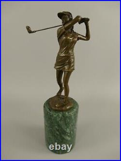 Bronze figure golf golfer golfer teeing marble statue decoration JMA259.2