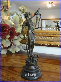 Bronze marble justice statue goddess antique justice noble figure sculpture