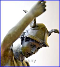 Bronze sculpture Hermes the Messenger of the Gods signed Giovanni Bologna on marble base